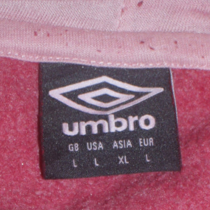 Umbro Men's Red Pullover Hoodie L Fleece Sportswear Sweatshirt