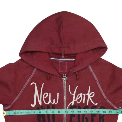 Mens UK Size L Tommy Hilfiger Red Full Zip Hoodie