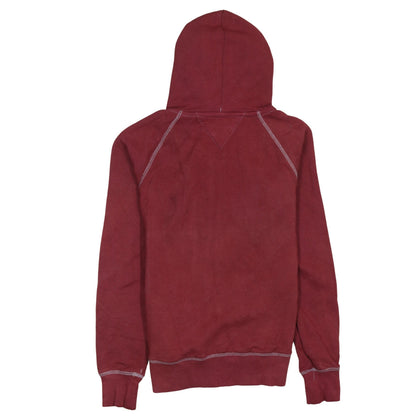 Mens UK Size L Tommy Hilfiger Red Full Zip Hoodie