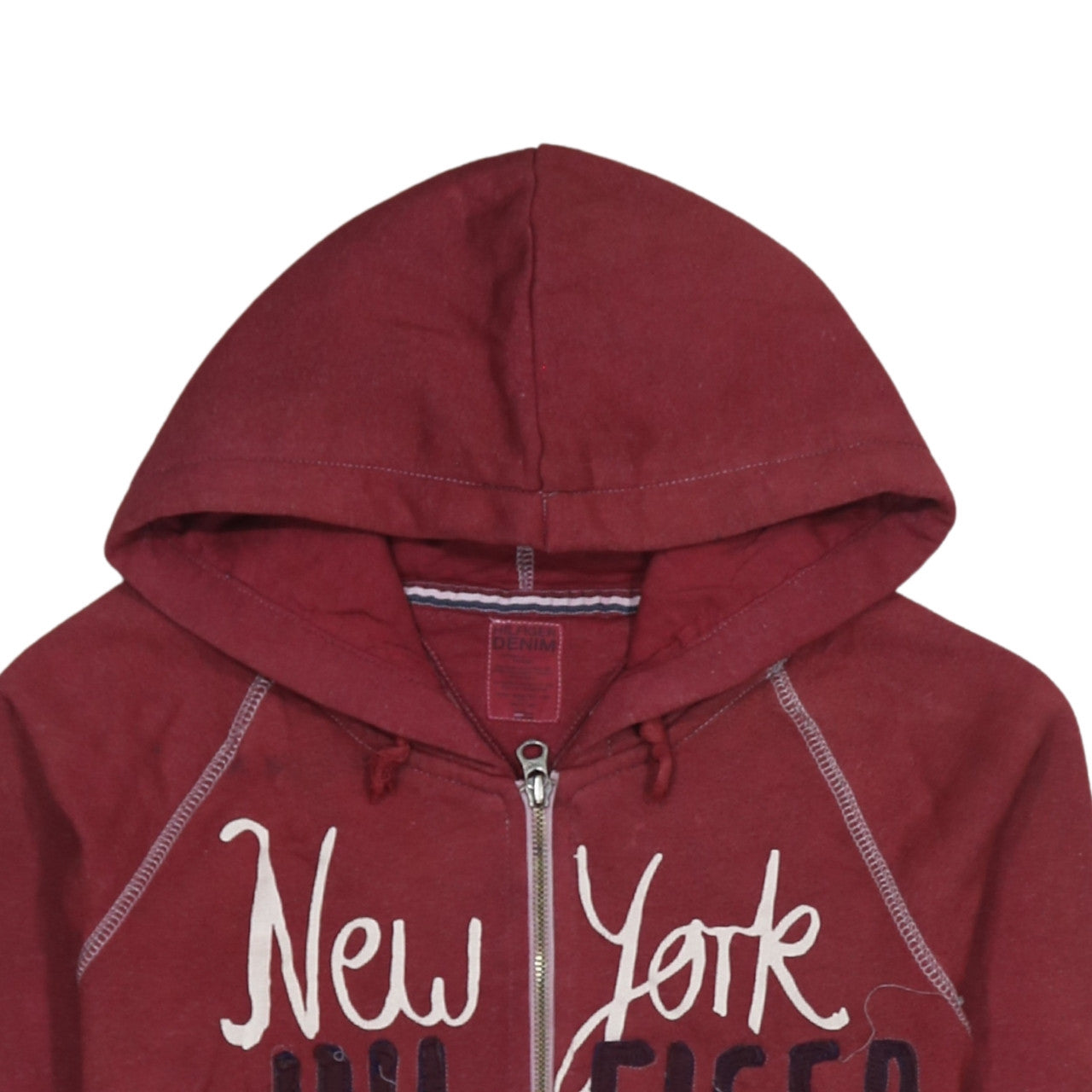 Mens UK Size L Tommy Hilfiger Red Full Zip Hoodie