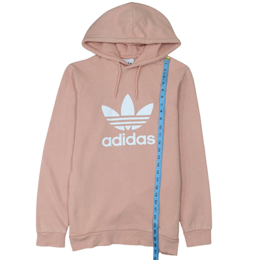 Adidas Womens Pink Hooded Pullover Sweatshirt XS Logo Print