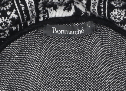 Bonmarché Women’s Black Knit Floral Shift Dress Size L