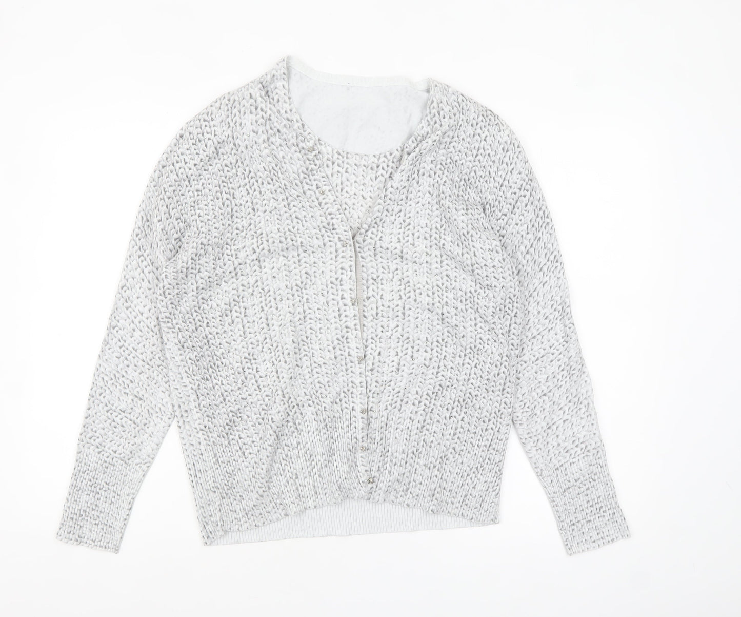 Womens UK Size 12 LEO & UGO Grey Cardigan Jumper