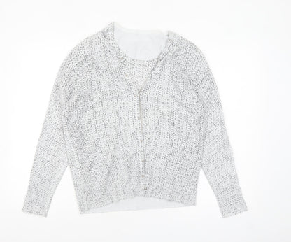 Womens UK Size 12 LEO & UGO Grey Cardigan Jumper