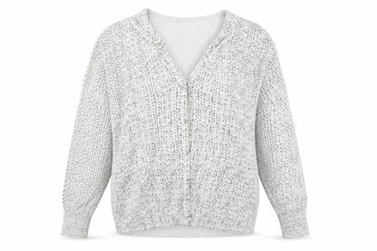 Womens UK Size 12 LEO & UGO Grey Cardigan Jumper