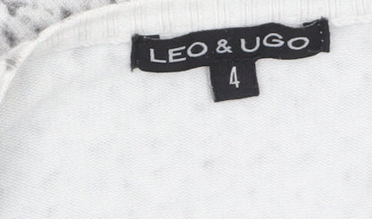 Womens UK Size 12 LEO & UGO Grey Cardigan Jumper