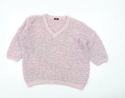 Womens UK Size 14 F&F Pink Pullover Jumper