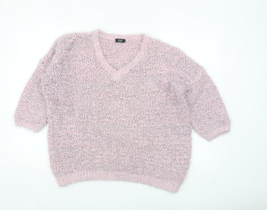 Womens UK Size 14 F&F Pink Pullover Jumper