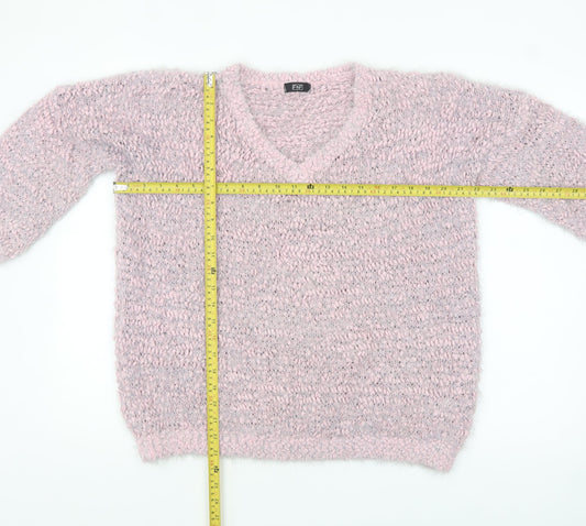 Womens UK Size 14 F&F Pink Pullover Jumper