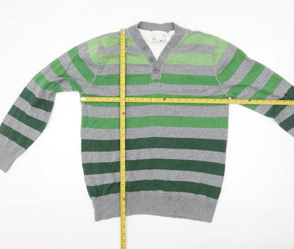 Mens UK Size L NEXT Green Henley Jumper