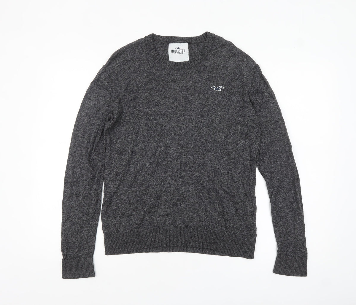 Mens UK Size S Hollister Grey Pullover Jumper