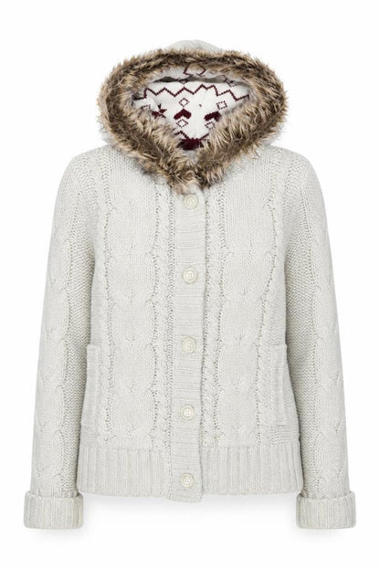 Womens UK Size 14 Hudson & Rose Beige Cardigan Jumper