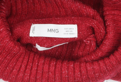 Womens UK Size S MNG Red Pullover Jumper