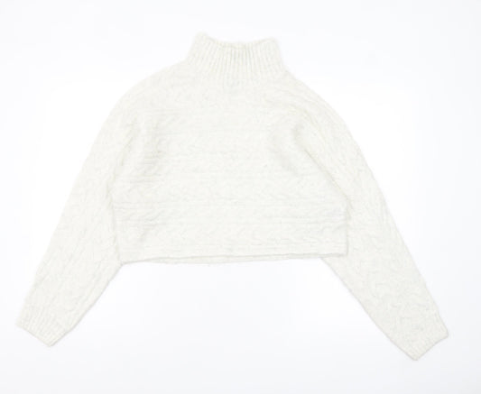 Womens UK Size M New Look White Pullover Jumper