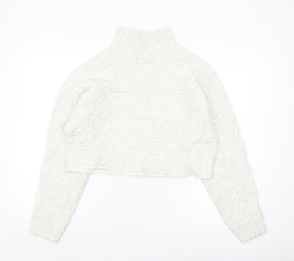 Womens UK Size M New Look White Pullover Jumper