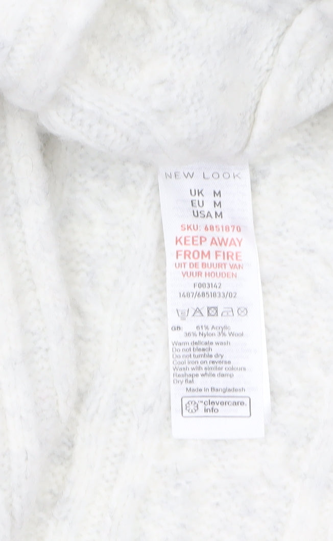 Womens UK Size M New Look White Pullover Jumper