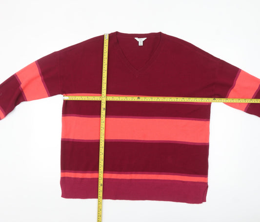 Womens UK Size 16 M&Co Red Pullover Jumper