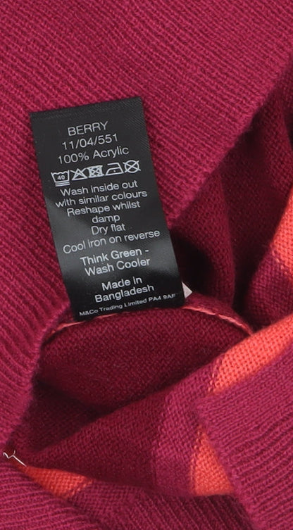 Womens UK Size 16 M&Co Red Pullover Jumper