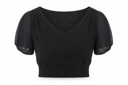 Womens UK Size XL Noa Noa Black Cropped Blouse