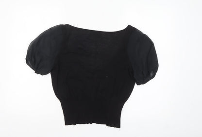 Womens UK Size XL Noa Noa Black Cropped Blouse