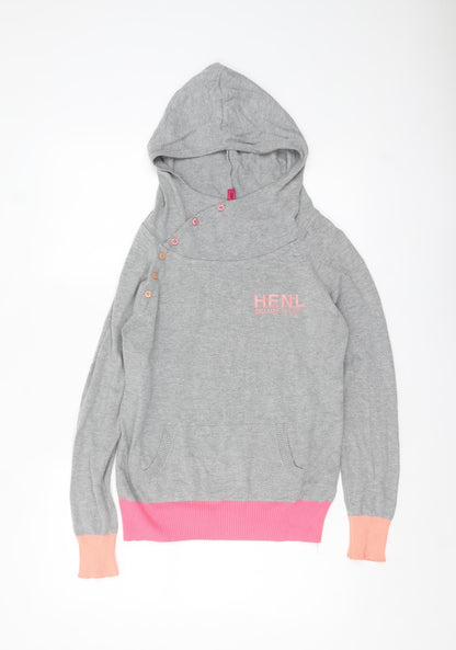 Womens UK Size S Henleys Grey Pullover Jumper
