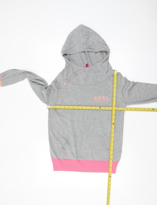 Womens UK Size S Henleys Grey Pullover Jumper