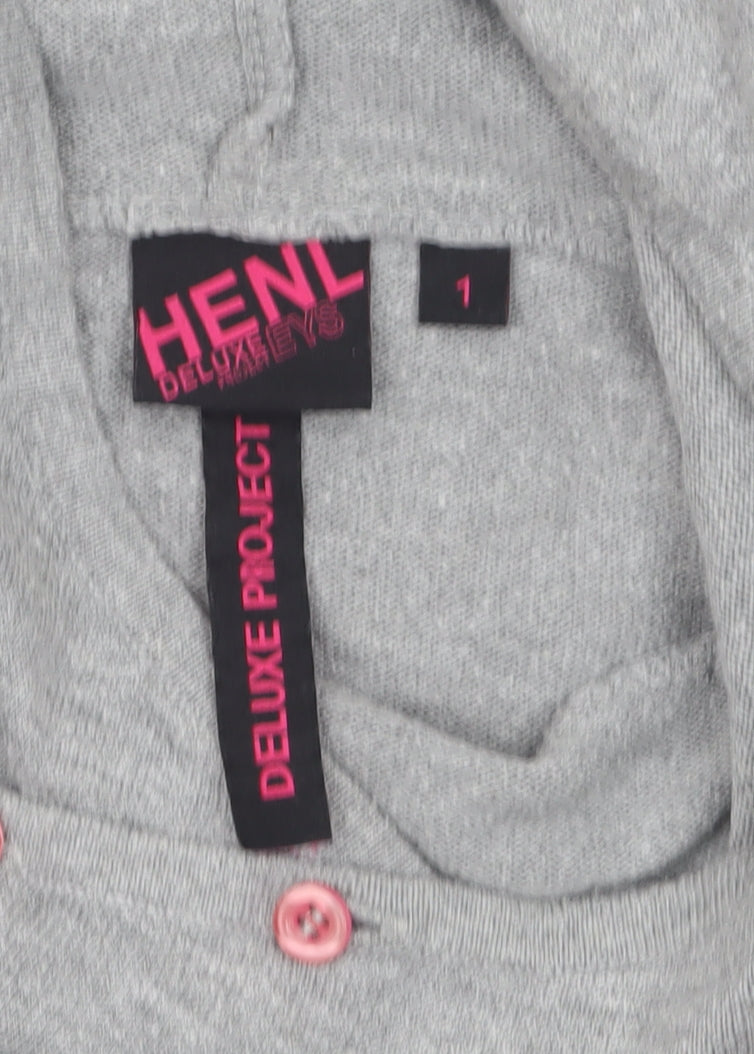 Womens UK Size S Henleys Grey Pullover Jumper