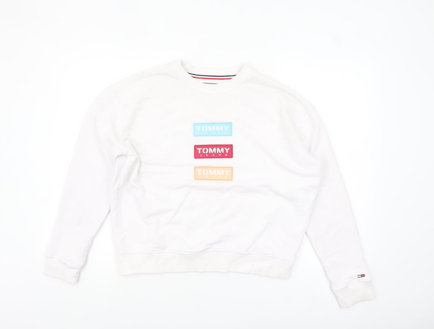Womens UK Size S Tommy Jeans White Pullover Sweatshirt