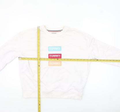 Womens UK Size S Tommy Jeans White Pullover Sweatshirt