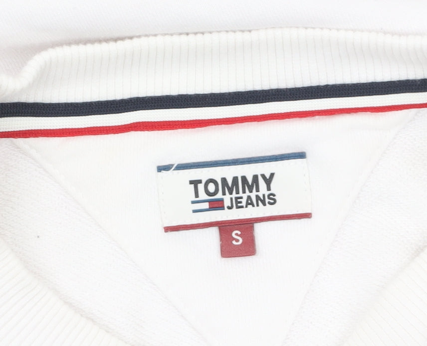 Womens UK Size S Tommy Jeans White Pullover Sweatshirt