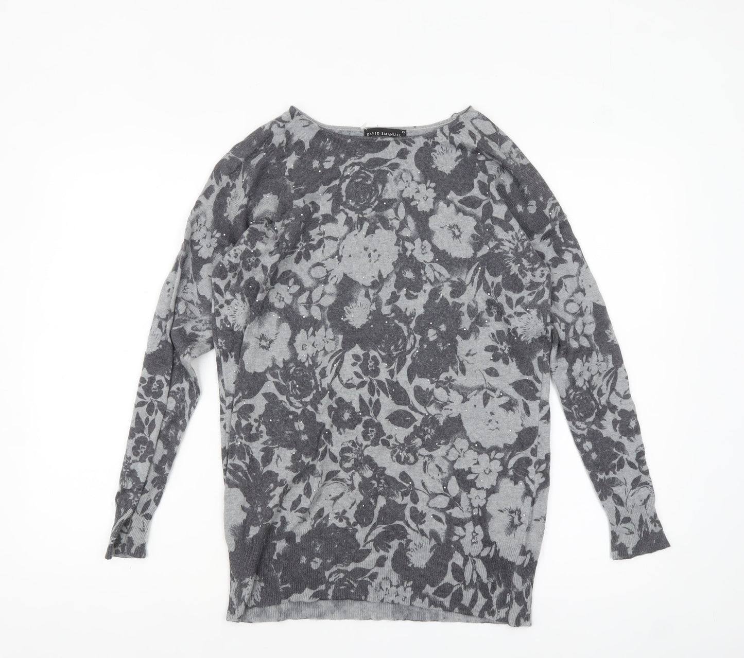 Womens UK Size XS David Emanuel Grey Pullover Jumper