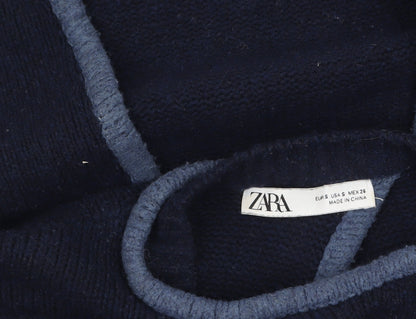Womens UK Size S Zara Blue Cardigan Jumper