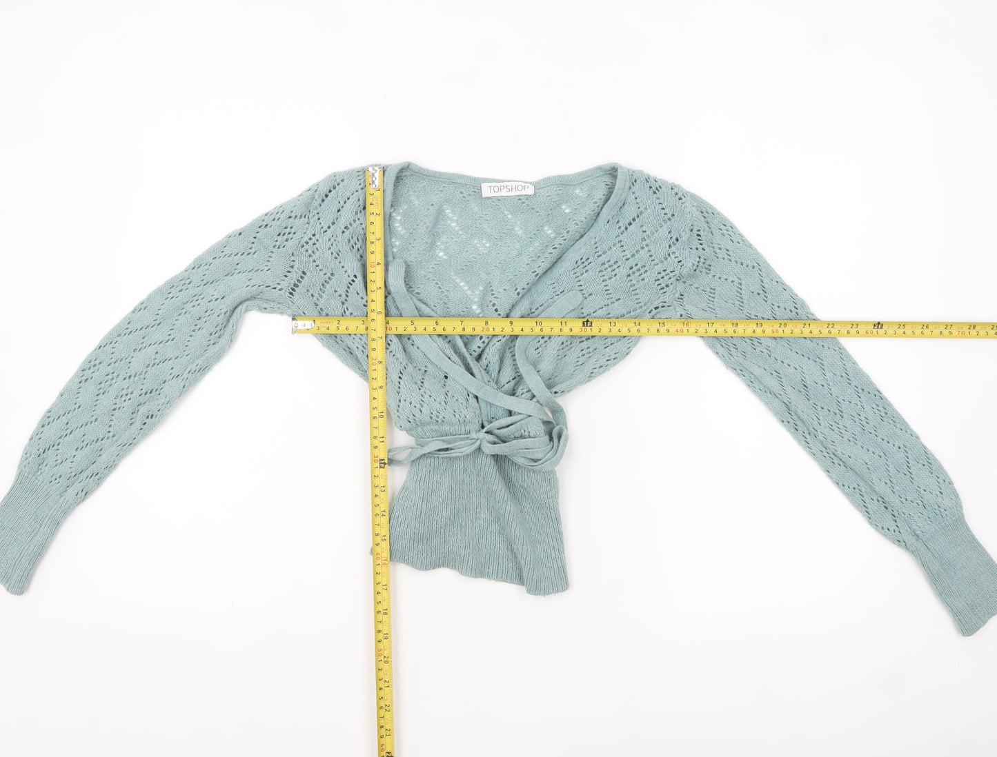 Womens UK Size 8 Topshop Green Wrap Jumper