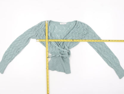 Womens UK Size 8 Topshop Green Wrap Jumper