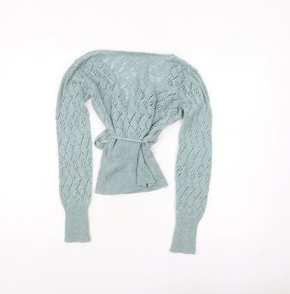Womens UK Size 8 Topshop Green Wrap Jumper