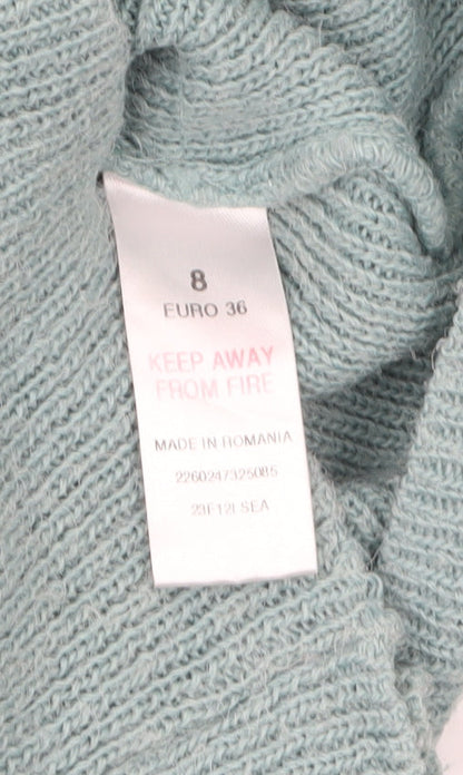 Womens UK Size 8 Topshop Green Wrap Jumper
