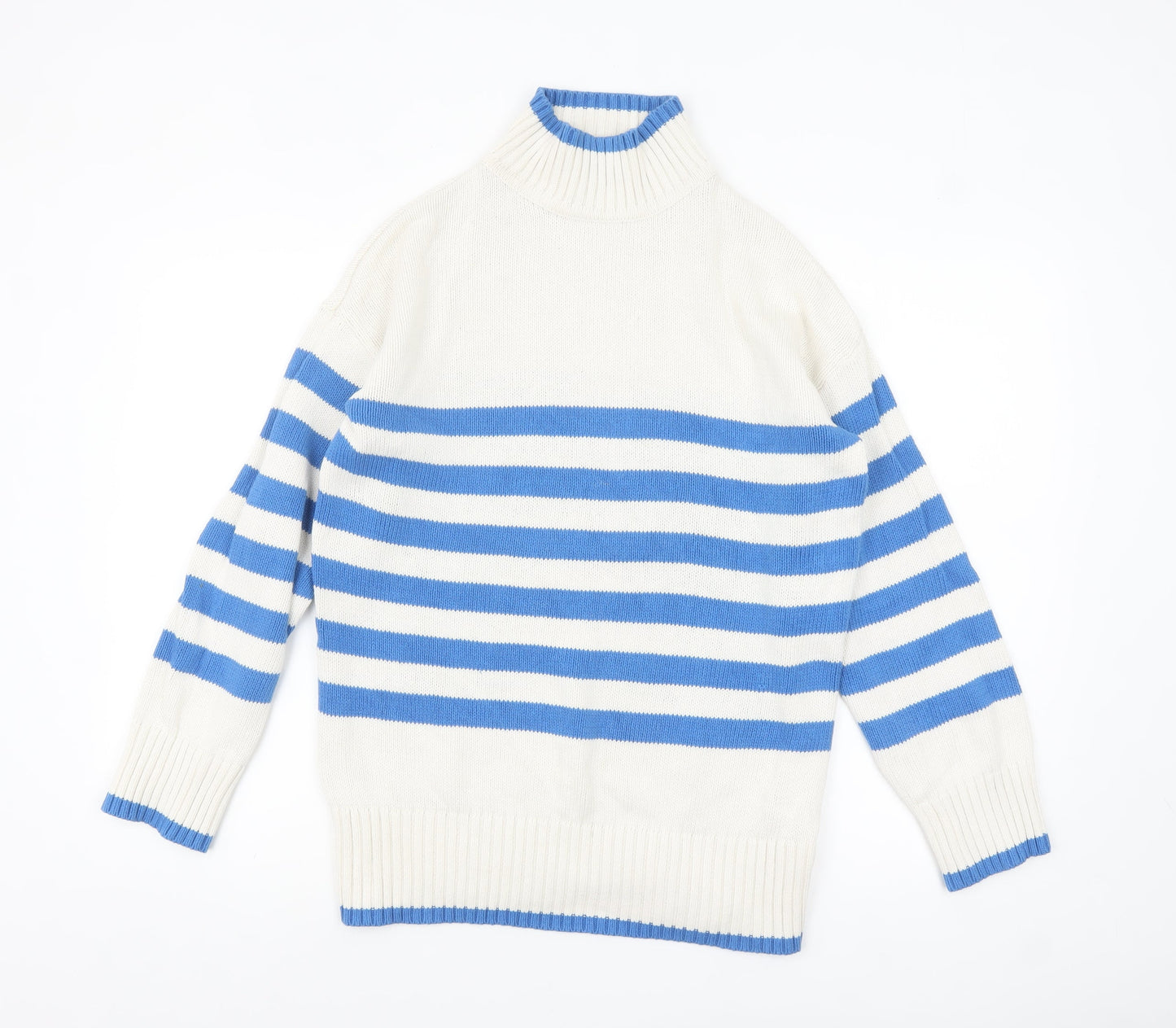 Womens UK Size 10 Nutmeg Blue Pullover Jumper
