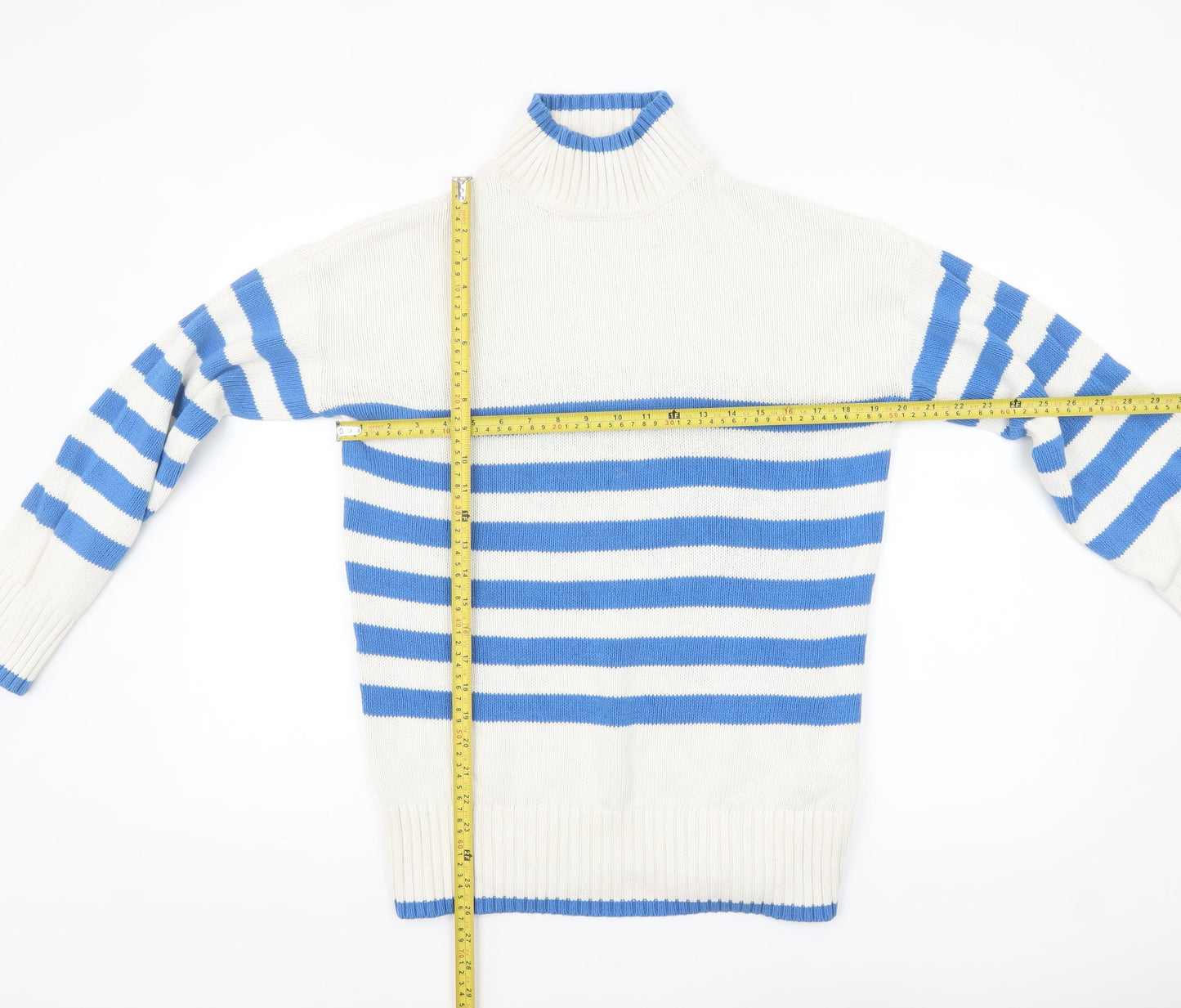 Womens UK Size 10 Nutmeg Blue Pullover Jumper