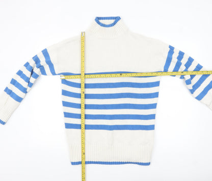 Womens UK Size 10 Nutmeg Blue Pullover Jumper