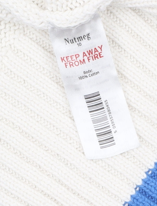 Womens UK Size 10 Nutmeg Blue Pullover Jumper
