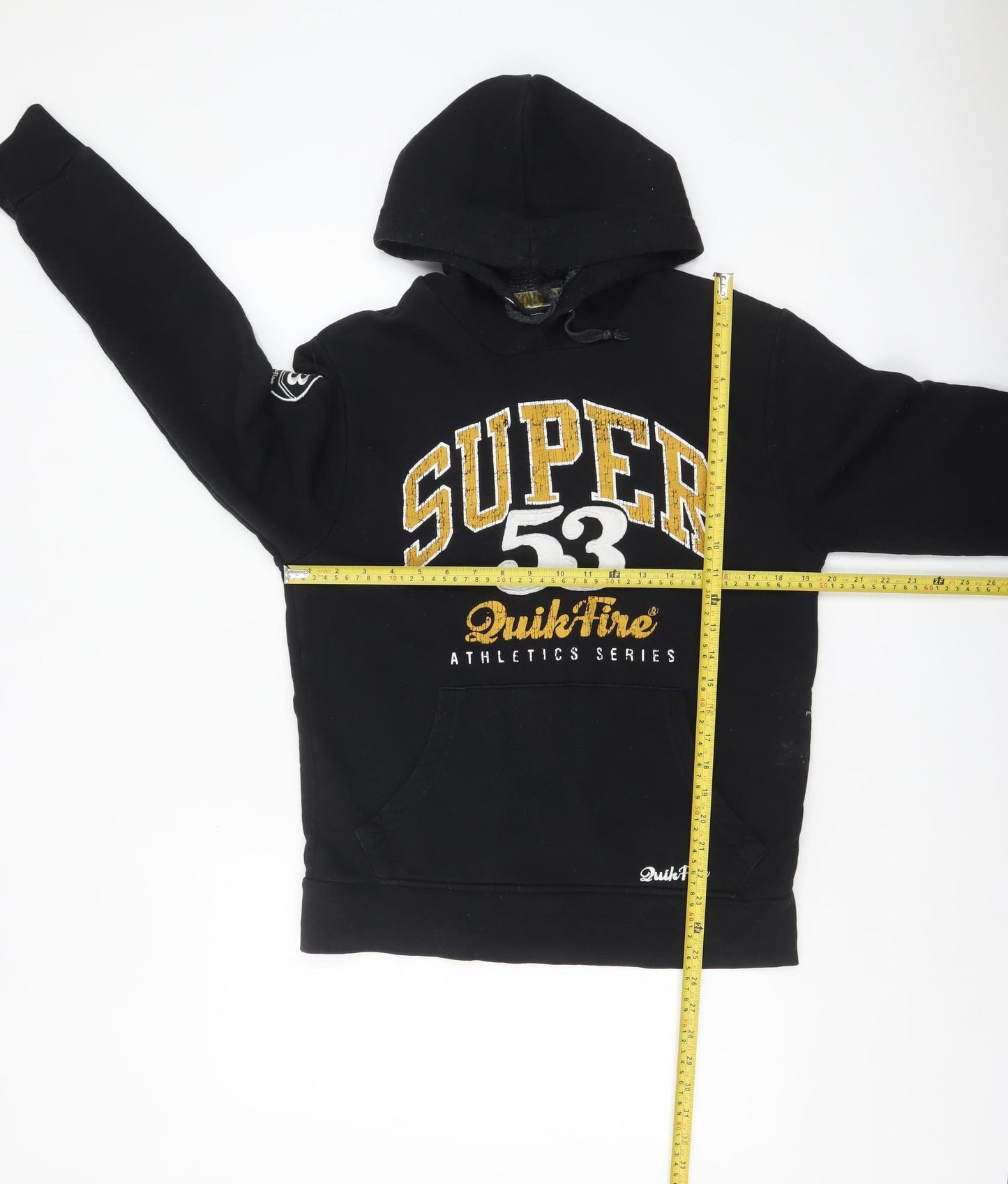 Mens UK Size S QuikFire Black Pullover Hoodie