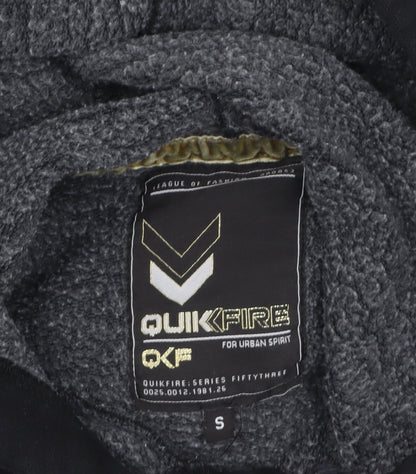 Mens UK Size S QuikFire Black Pullover Hoodie