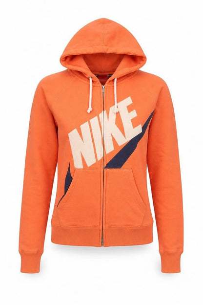 Womens UK Size S Nike Orange Full Zip Hoodie