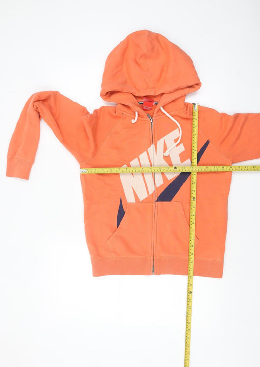 Womens UK Size S Nike Orange Full Zip Hoodie