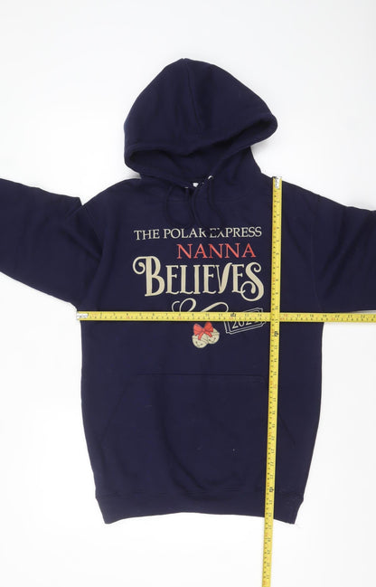 Unisex Adults UK Size S Just Hoods Blue Pullover Hoodie