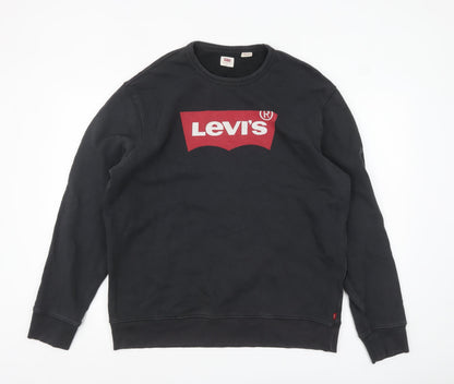 Mens UK Size L Levi's Black Pullover Sweatshirt