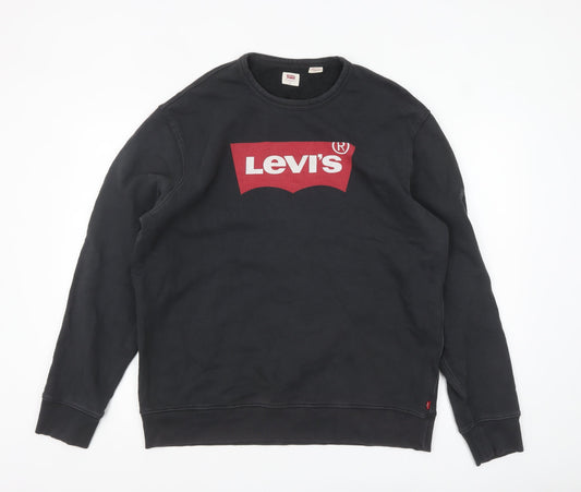 Mens UK Size L Levi's Black Pullover Sweatshirt