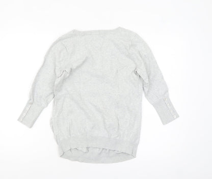 Red Herring Maternity Grey Scoop Neck Cotton Jumper Size 10