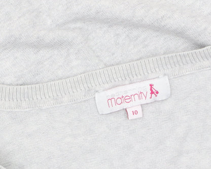Red Herring Maternity Grey Scoop Neck Cotton Jumper Size 10