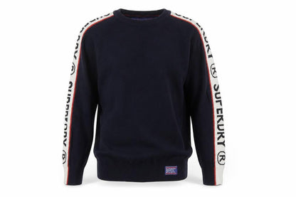 Superdry Mens Blue Small Crew Neck Cotton Pullover Jumper